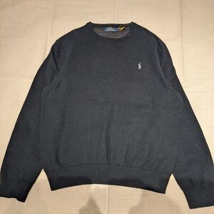 Polo pique knit crewneck black men's XL